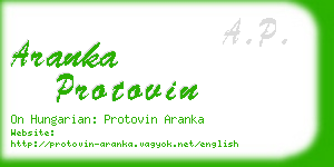 aranka protovin business card